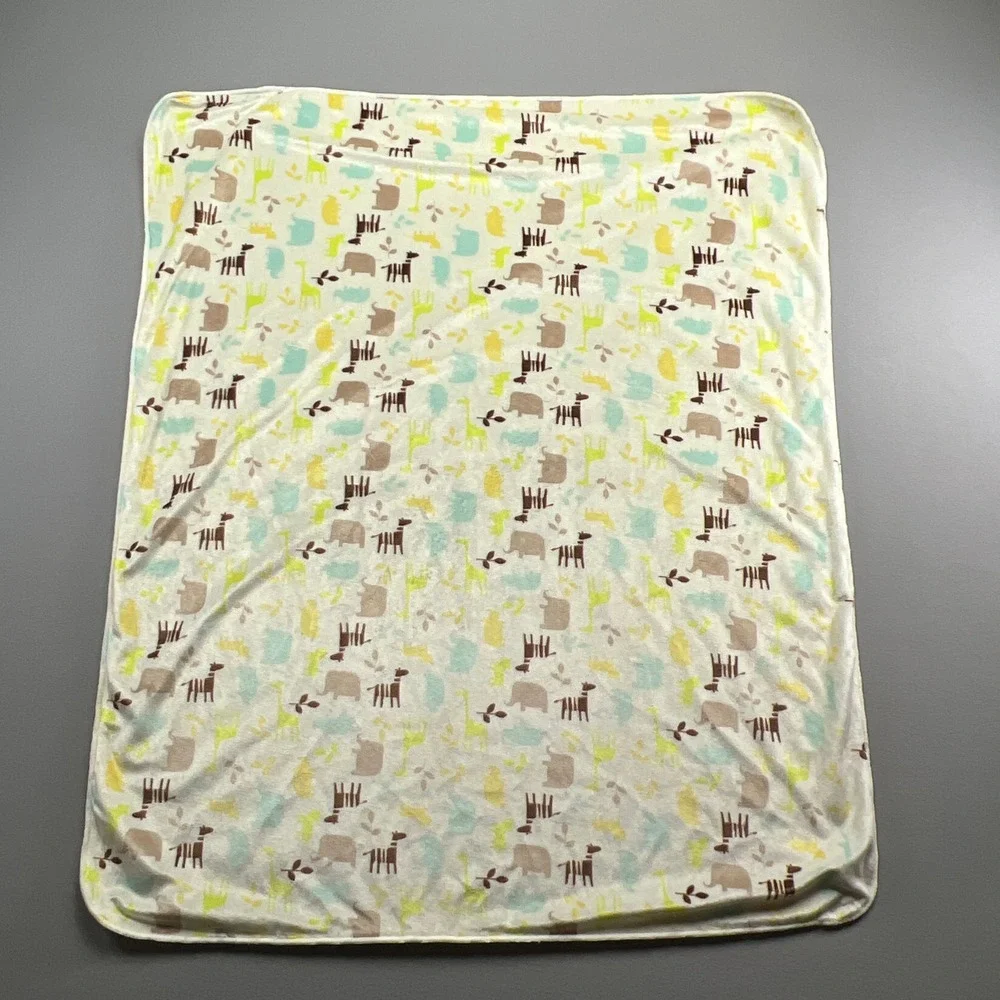 Chick Pea Safari Giraffe Zebra Elephant Animal Baby Blanket Sherpa (30